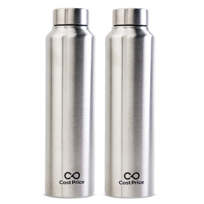 Stainless Steel Water Bottle 1 litre (Pack of 2)