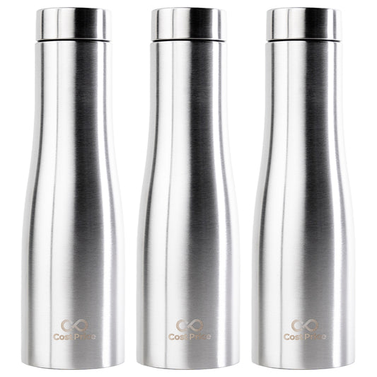 Cost Price | Stainless Steel Water Bottle 1 litre | Food grade SS - 304 (BIS certified) | Water bottle for Office, Home, Kids and Outdoors | Light, Durable and Leak-proof | Single Wall (3)