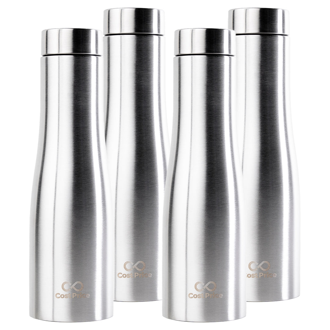 Cost Price | Stainless Steel Water Bottle 1 litre | Food grade SS - 304 (BIS certified) | Water bottle for Office, Home, Kids and Outdoors | Light, Durable and Leak-proof | Single Wall (4)