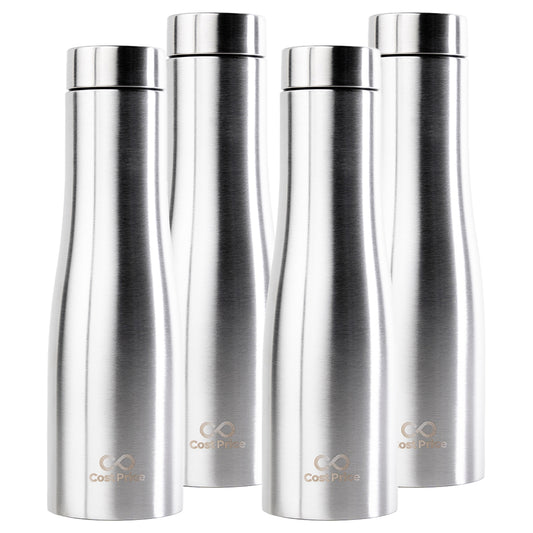 Cost Price | Stainless Steel Water Bottle 1 litre | Food grade SS - 304 (BIS certified) | Water bottle for Office, Home, Kids and Outdoors | Light, Durable and Leak-proof | Single Wall (4)