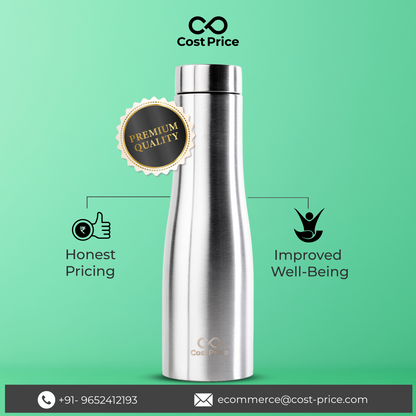 SS 304 Water Bottle 1 litre | Single Wall