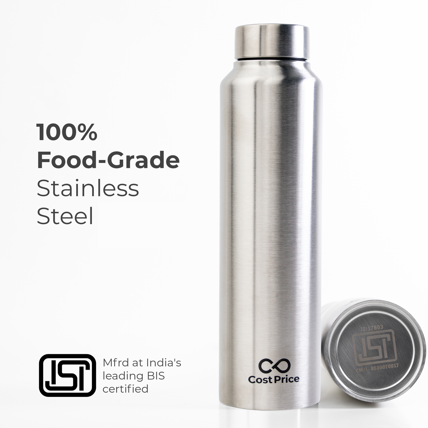 Stainless Steel Water Bottle 1 litre (Pack of 3)
