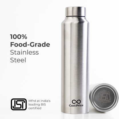 Stainless Steel Water Bottle 1 litre (Pack of 4)